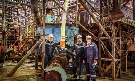 Replacing steel pipes suffering from sediment formation