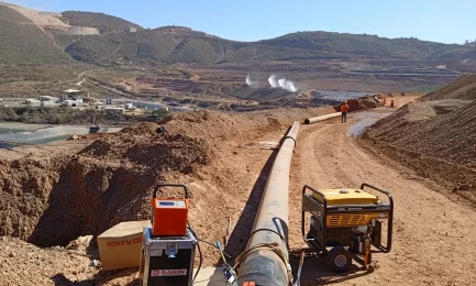 Pexgol Pipe Installation for the Transport of Cyanide Water.