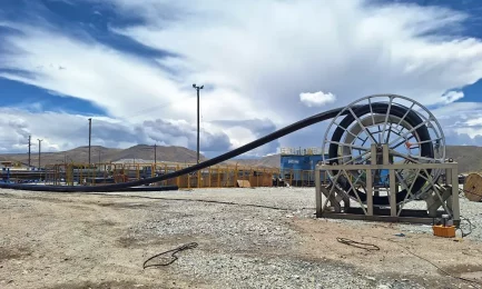 High-pressure water transport for the Southern Pit in a copper and zinc mine.